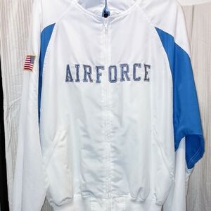 Women's White and Blue Jacket